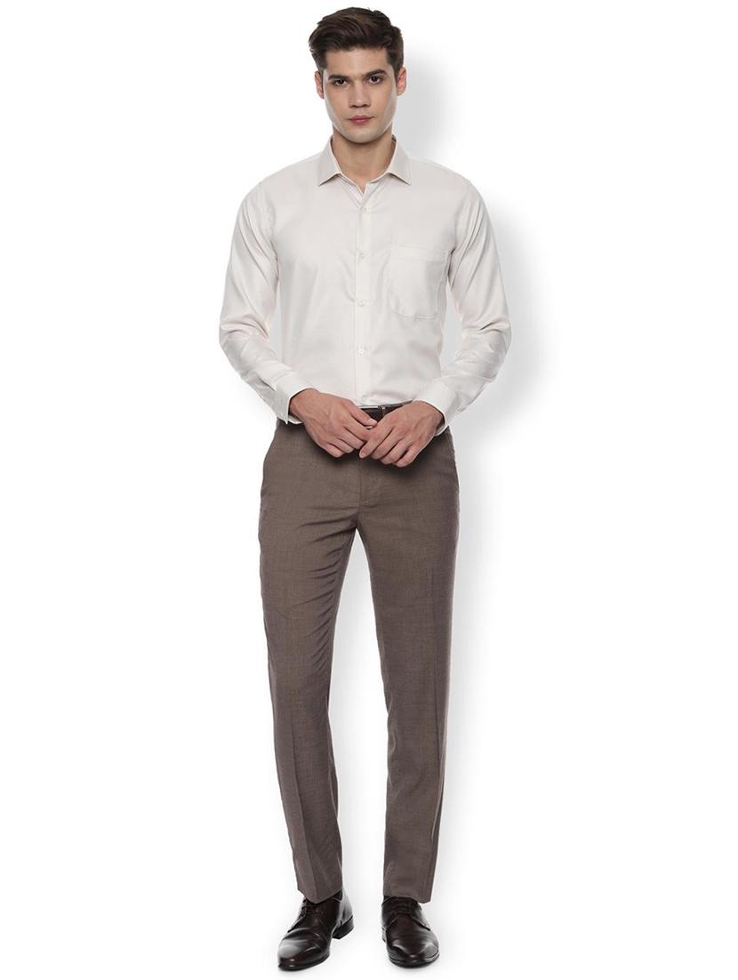 beige self design formal shirt - 16570878 - Zoom Image - 3
