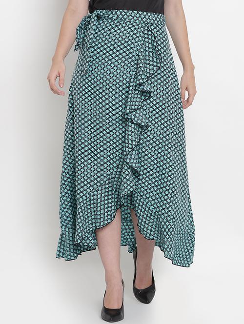 tie up printed wrap skirt - 16571111 - Standard Image - 1