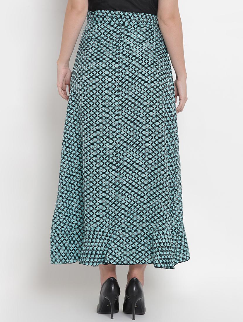 tie up printed wrap skirt - 16571111 - Zoom Image - 3