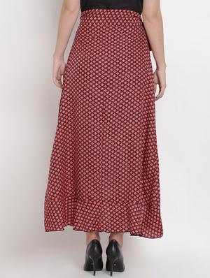 tie up printed wrap skirt - 16571112 - Standard Image - 3