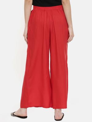 high rise solid flared palazzo - 16571439 - Standard Image - 3