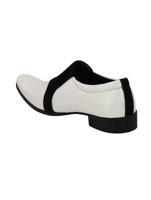 white leatherette slip ons - 16571610 - Standard Image - 3