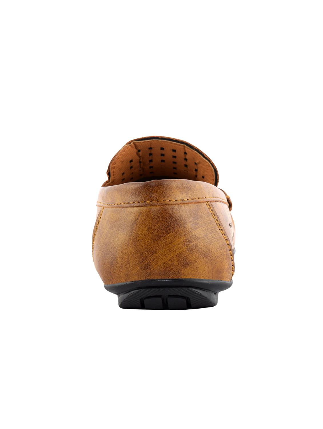 tan leatherette slip on loafers - 16571831 - Zoom Image - 3
