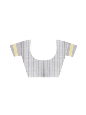 solid woven saree with blouse - 16571935 - Standard Image - 3