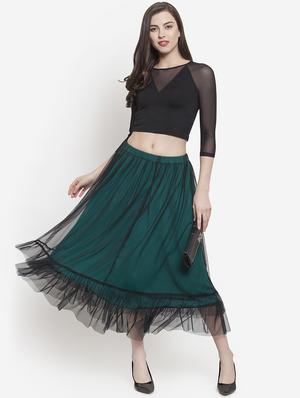 high rise contrast mesh layered skirt - 16572038 - Standard Image - 3