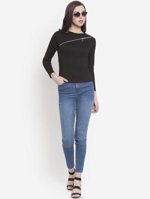 zipper detail long sleeved top - 16572053 - Standard Image - 3