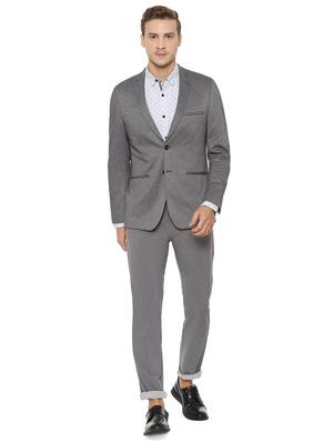 grey self design single breasted casual blazer - 16572642 - Standard Image - 3