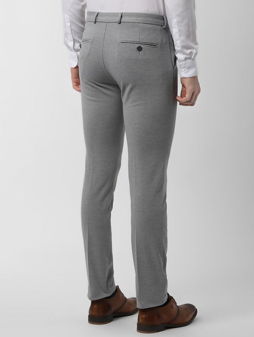 grey textured flat front formal trouser - 16572932 - Zoom Image - 3