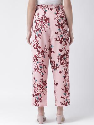 tie up waist floral trouser - 16573217 - Standard Image - 3