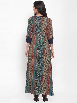 printed flared kurta - 16573513 - Standard Image - 3