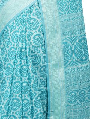 printed woven saree with blouse - 16573558 - Standard Image - 3