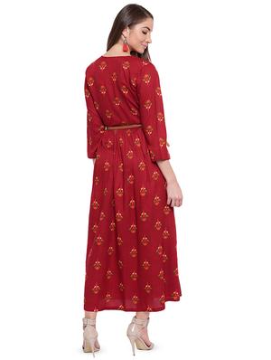 gathered belted maxi dress - 16573883 - Standard Image - 3