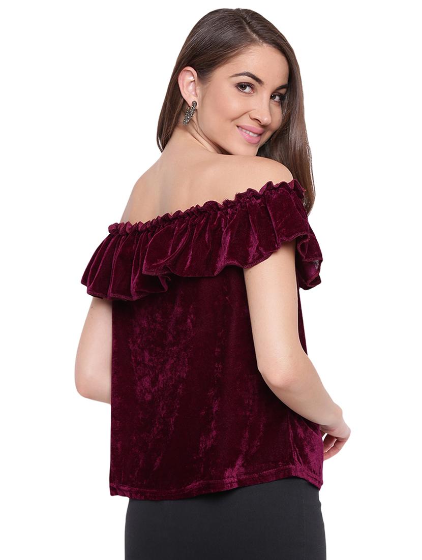 off shoulder frill detail top - 16573970 - Zoom Image - 3