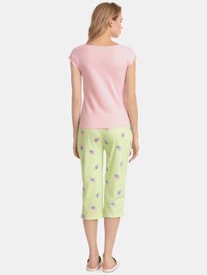 quirky print cap sleeved capri set - 16574242 - Standard Image - 3