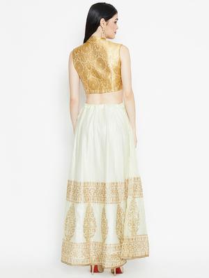 block print a-line lehenga - 16574398 - Standard Image - 3