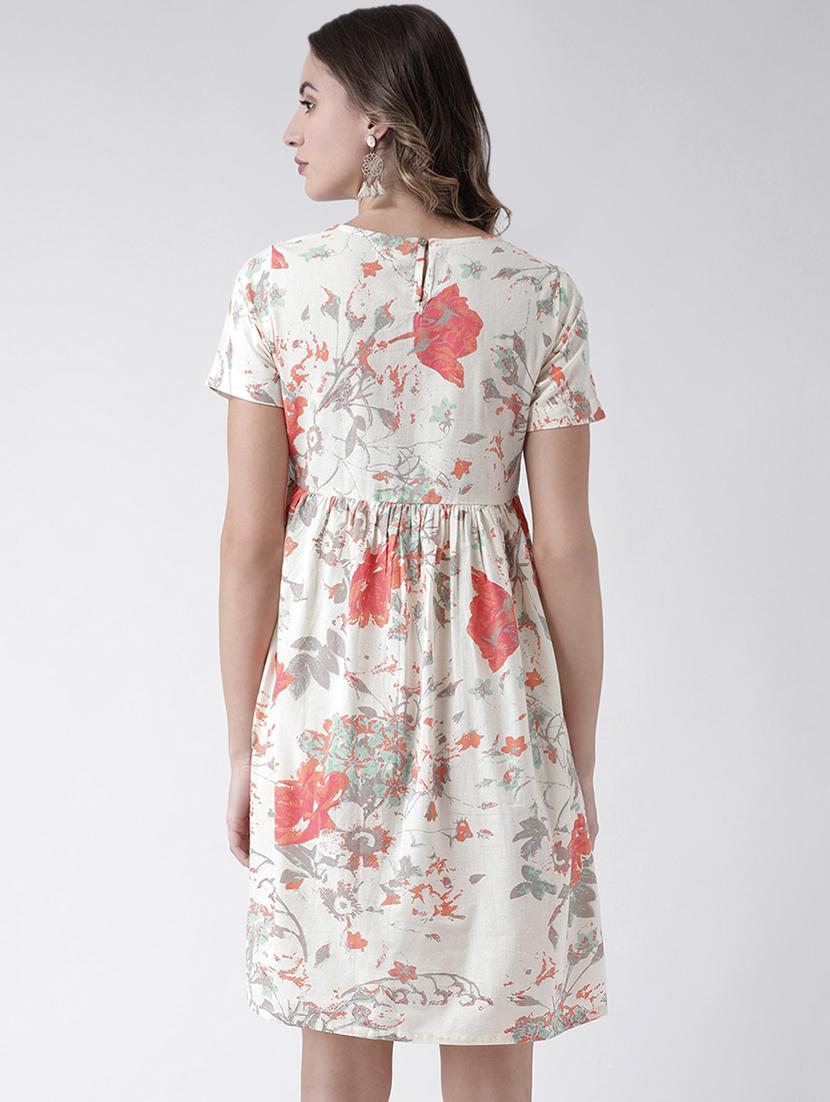 round neck gathered a-line dress - 16574525 - Zoom Image - 3