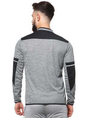 grey color block casual jacket - 16574590 - Standard Image - 3