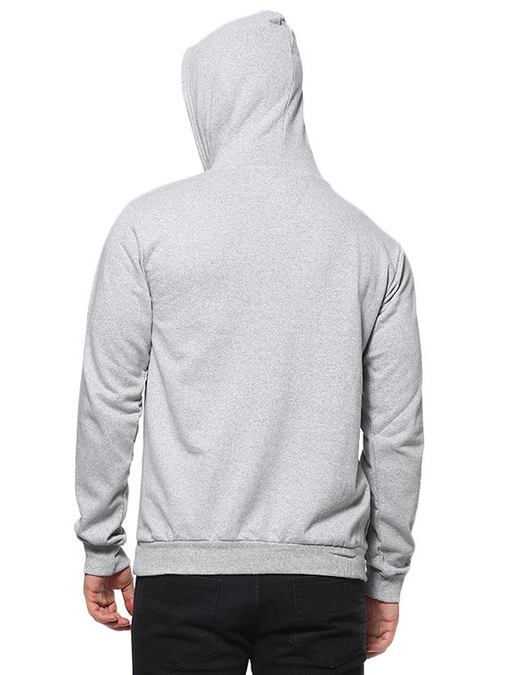 grey solid hooded sweatshirt - 16574606 - Zoom Image - 3