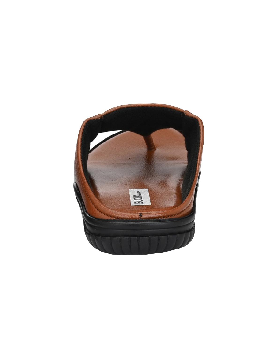 tan leatherette toe separator slippers - 16574840 - Zoom Image - 3