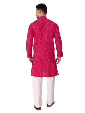 pink self design long kurta - 16575024 - Standard Image - 3