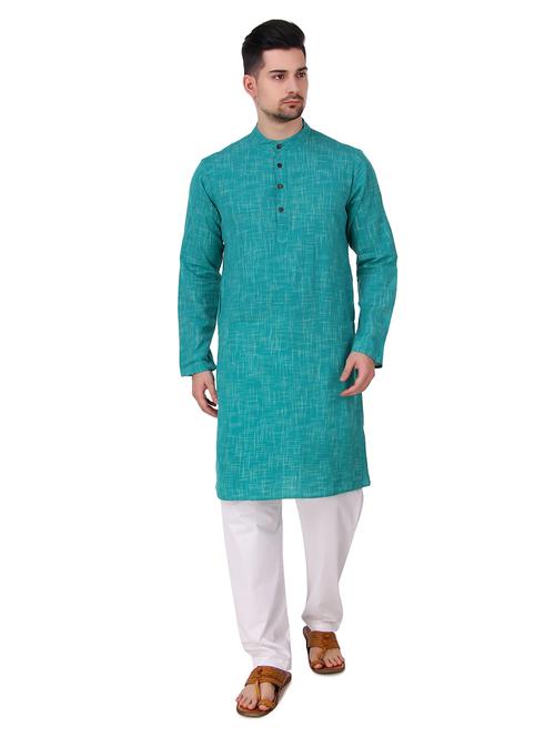 green self design long kurta - 16575025 - Standard Image - 1