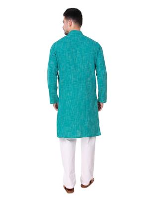 green self design long kurta - 16575025 - Standard Image - 3