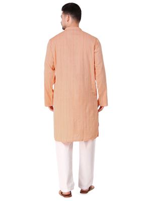 orange striped long kurta - 16575135 - Standard Image - 3