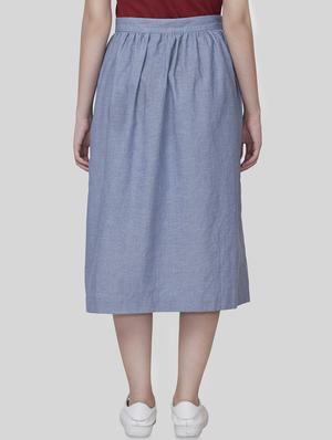 mid rise button up a-line skirt - 16577103 - Standard Image - 3