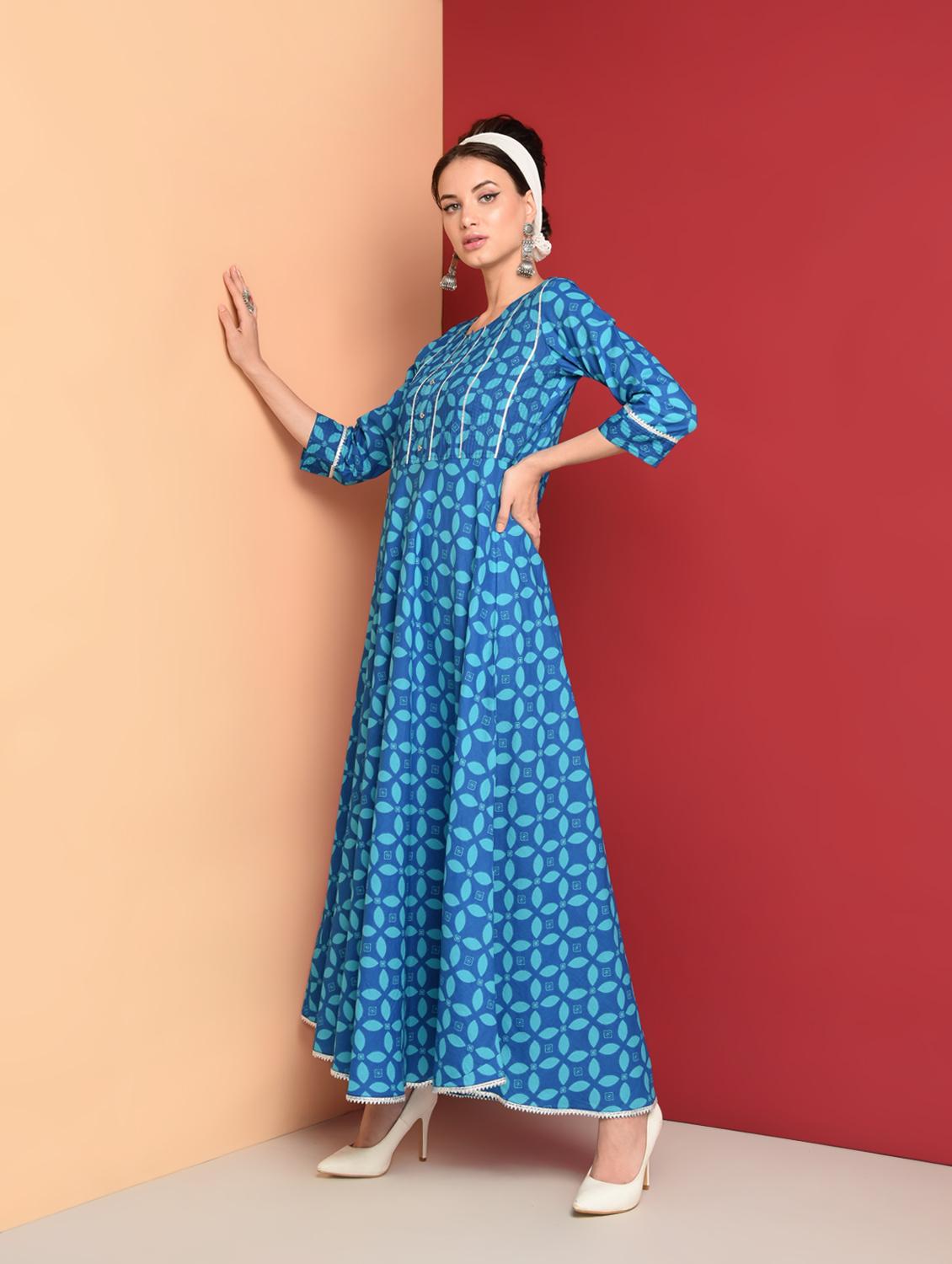 printed anarkali ethnic dress - 16577912 - Zoom Image - 3