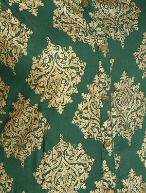 gold print a-line kurta - 16577926 - Standard Image - 6