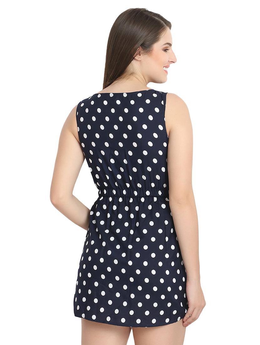 round neck polka dots a-line dress - 16578702 - Zoom Image - 3