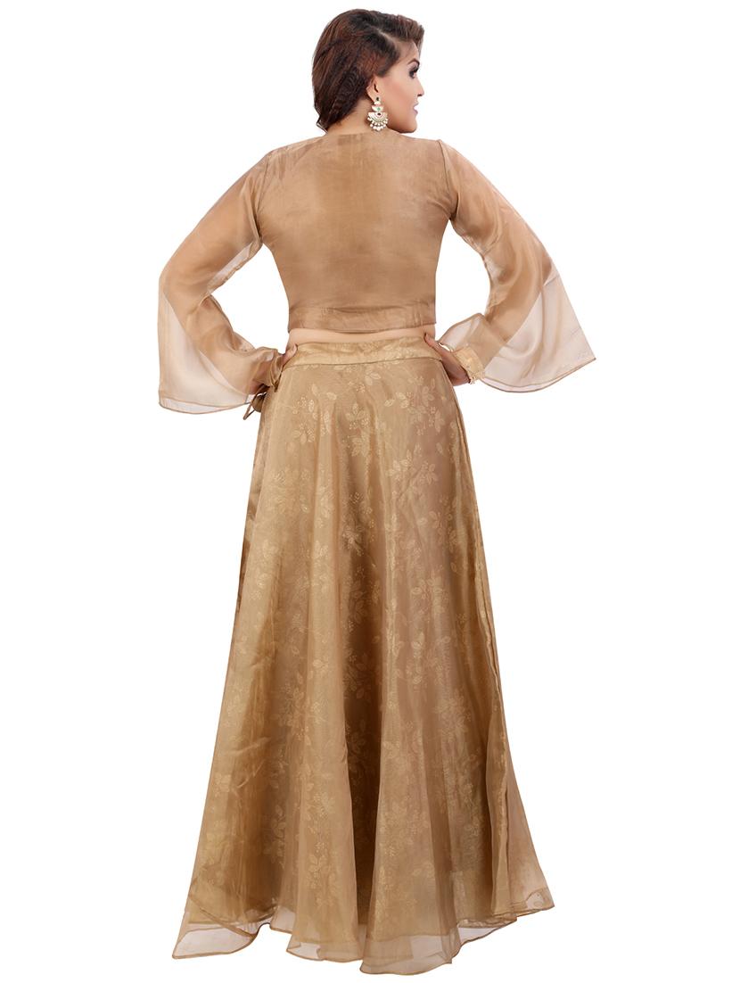 zardosi work flared sleeves layered lehenga - 16579051 - Zoom Image - 3