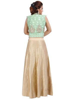 embroidered straight lehenga - 16579055 - Standard Image - 3