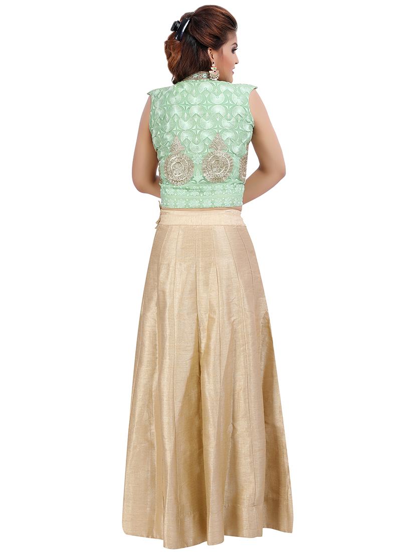 embroidered straight lehenga - 16579055 - Zoom Image - 3