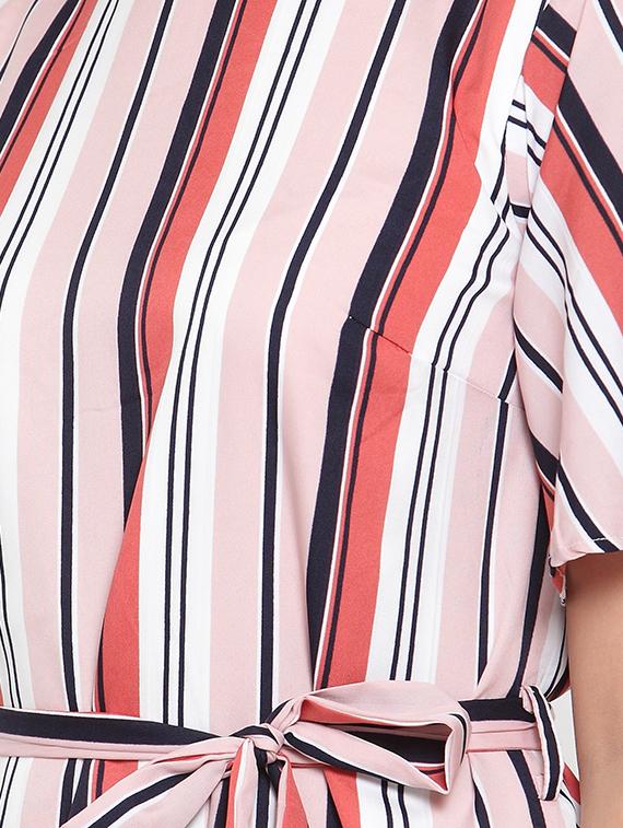 tie front striped a-line dress - 16579594 - Zoom Image - 3