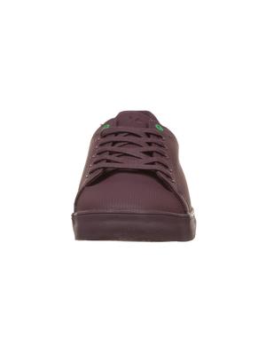 maroon leatherette lace up sneakers - 16580170 - Standard Image - 3