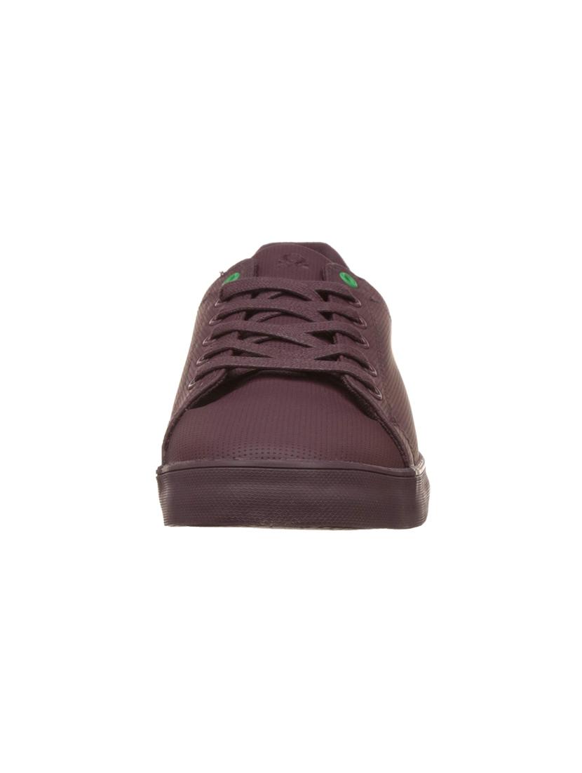 maroon leatherette lace up sneakers - 16580170 - Zoom Image - 3