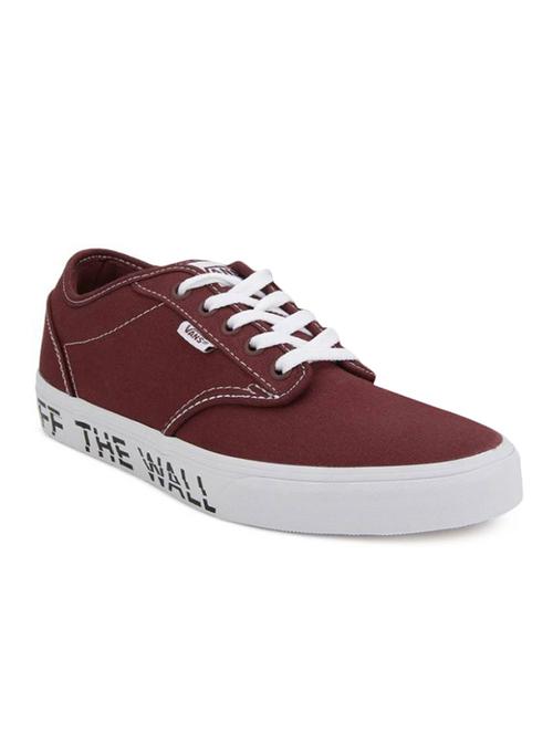 maroon canvas lace up sneakers - 16580266 - Very Small Image - 1