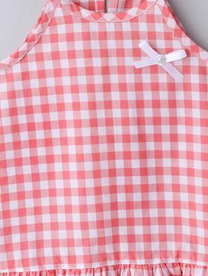 key hole back checkered top - 16580311 - Standard Image - 3