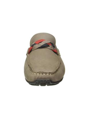 grey leather slip on loafers - 16580697 - Standard Image - 3