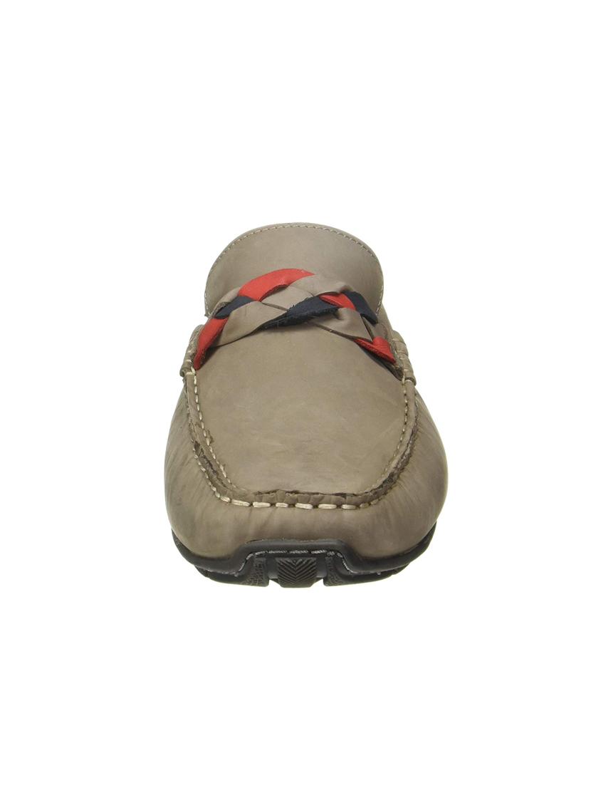 grey leather slip on loafers - 16580697 - Zoom Image - 3