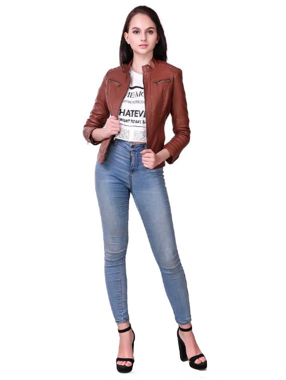 quilted detail leather/leatherette jacket - 16581128 - Zoom Image - 3