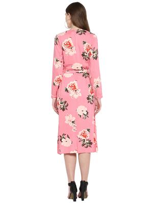 tie knot floral wrap dress - 16581342 - Standard Image - 3