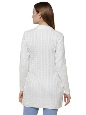 mandarin neck woven cardigan - 16581378 - Standard Image - 3
