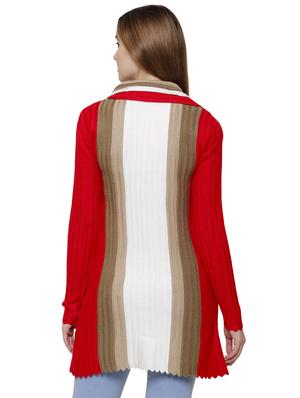 shirt collar striped cardigan - 16581390 - Standard Image - 3
