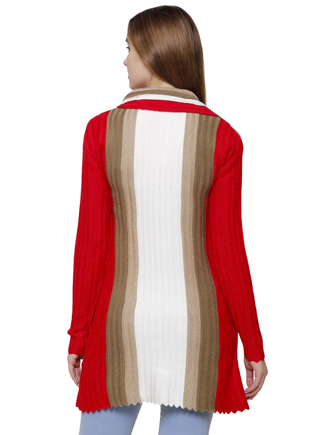 shirt collar striped cardigan - 16581390 - Zoom Image - 3