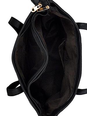 black leatherette (pu) handbag - 16584531 - Standard Image - 3