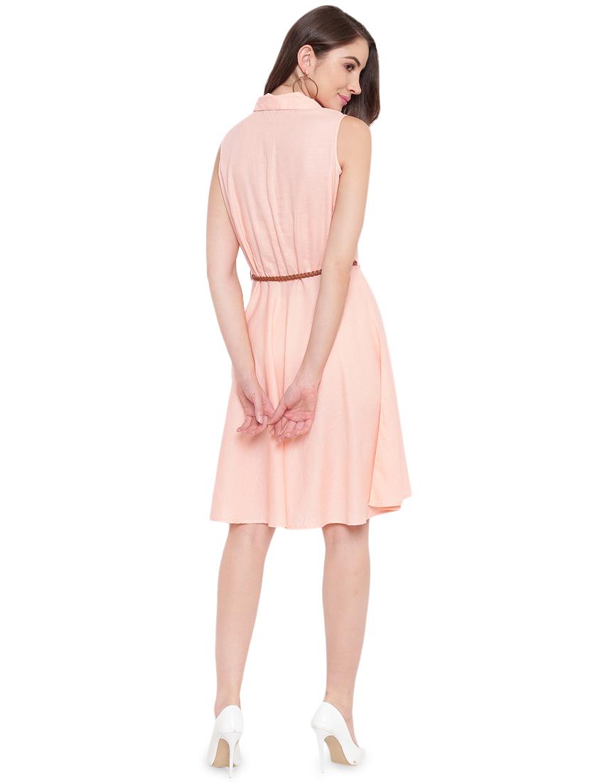 peter pan neck belted dress - 16584604 - Zoom Image - 3