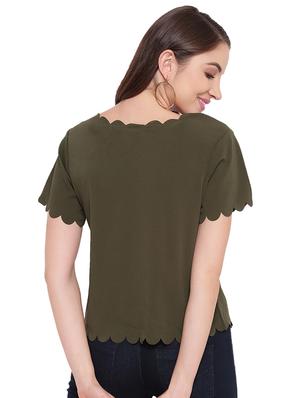 scallop hem solid top - 16584697 - Standard Image - 3