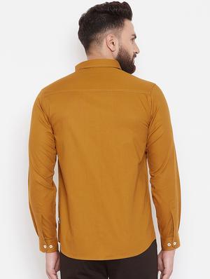 yellow solid casual shirt - 16584801 - Standard Image - 3